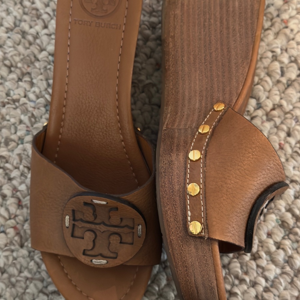 Tory Burch Brown Clogs